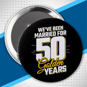 Badge Rond 10 Cm Couple marié 50 ans 50e anniversaire de Mariage