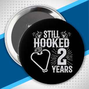Badge Rond 10 Cm Couples mariés 2 ans