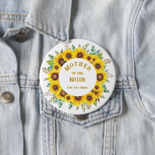 Badge Rond 10 Cm Couronne de fleurs rose élégante pour la mère de l