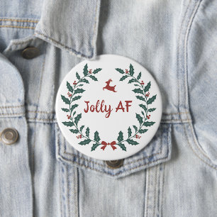 Badge Rond 10 Cm Couronne de vacances de Noël drôle et hilarante