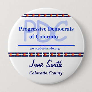 Badge Rond 10 Cm Coutume 4" bouton de PDC