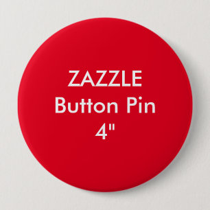 Badge Rond 10 Cm Coutume vide 4" de Zazzle ROUGE énorme de Pin de