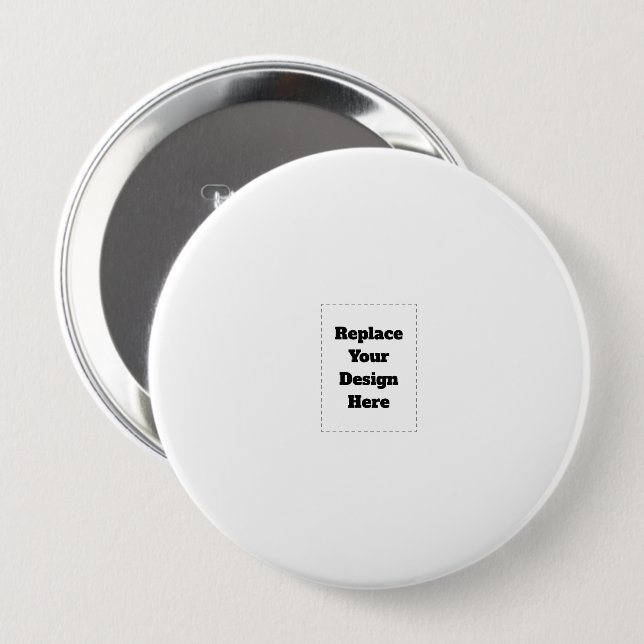 Badge Rond 10 Cm Create Your Own white  (Devant & derrière)