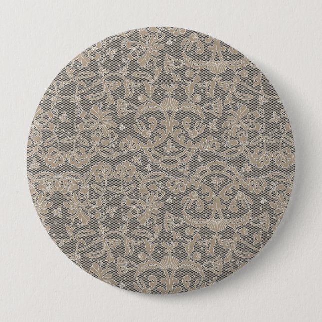 Badge Rond 10 Cm Création de broderies de Crochet (Devant)
