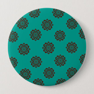 Badge Rond 10 Cm "Crimson Scrolls - Bold Elegance"