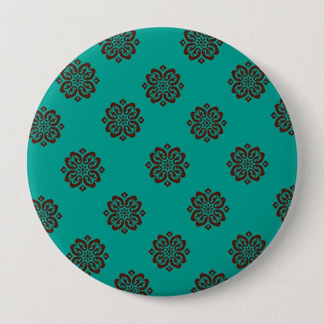 Badge Rond 10 Cm "Crimson Scrolls - Bold Elegance" (Devant)