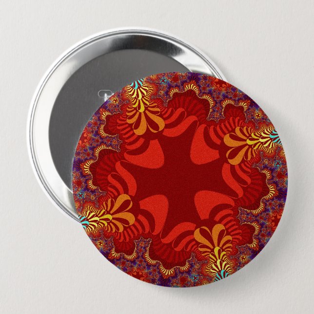 Badge Rond 10 Cm Croix-Rouge hawaïenne (Devant & derrière)