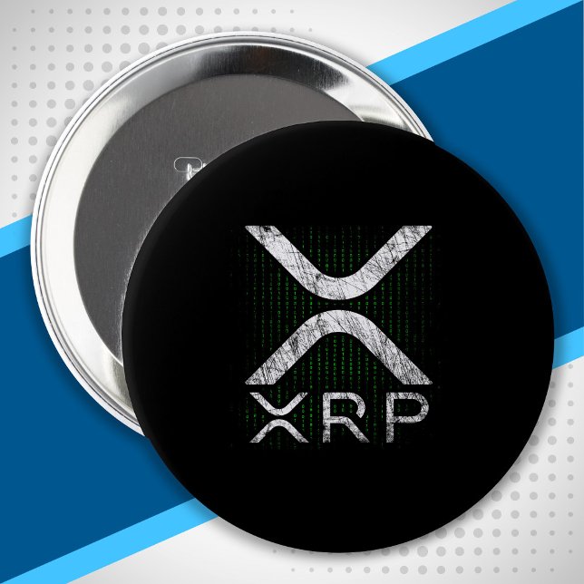 Badge Rond 10 Cm Cryptocurrency Binary Code XRP Hodlers Crypto Meme (Créateur téléchargé)