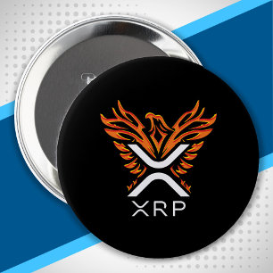 Badge Rond 10 Cm Cryptomonnaie XRP Crypto Orange Rising Phoenix