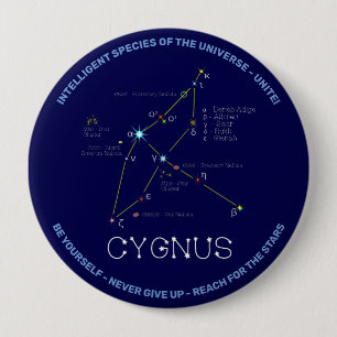 Badge Rond 10 Cm Cygnus de constellation de l'hémisphère nord