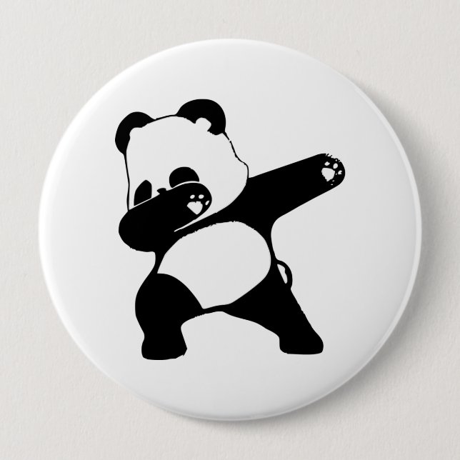 Badge Rond 10 Cm Dabbing Panda (Devant)