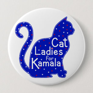 Badge Rond 10 Cm Dames en chat pour l'élection présidentielle de Ka