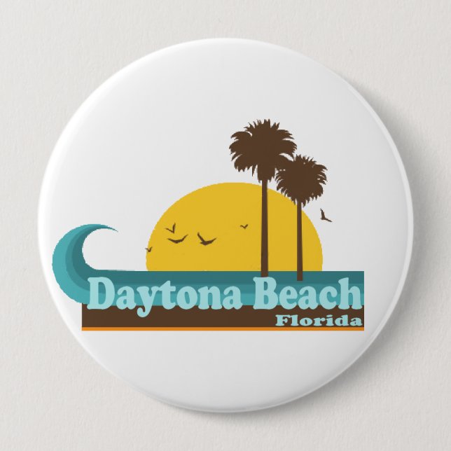 Badge Rond 10 Cm Daytona Beach. (Devant)