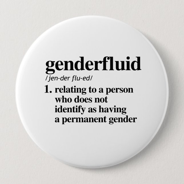 Badge Rond 10 Cm Définition de Genderfluid - termes définis de (Devant)