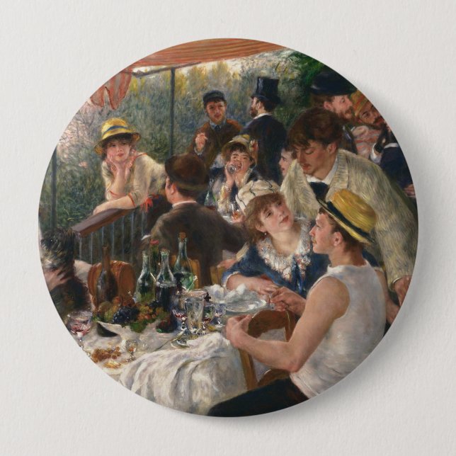 Badge Rond 10 Cm Déjeuner de la fête nautique - Auguste Renoir (Devant)
