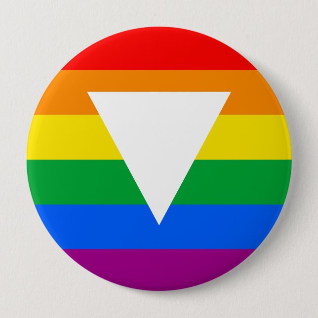 Badge Rond 10 Cm Design triangle gay pride (Devant)
