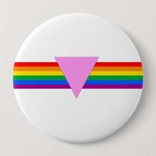 Badge Rond 10 Cm Design triangle gay pride