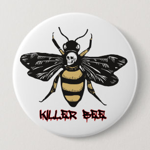 Badge Rond 10 Cm Dessin d'abeille vintage