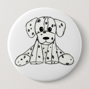 Badge Rond 10 Cm Dessin simple de contour de chien dalmatien rembou