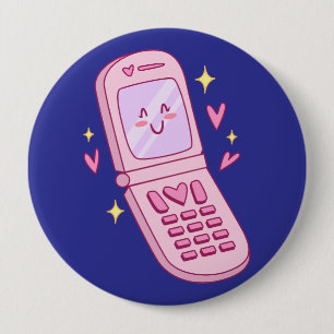 Badge Rond 10 Cm Dessin téléphonique mignon