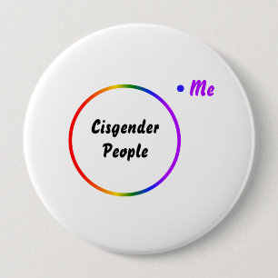 Badge Rond 10 Cm Diagramme de Venn d'identité inversée