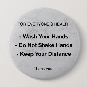 Badge Rond 10 Cm Directives sur la santé