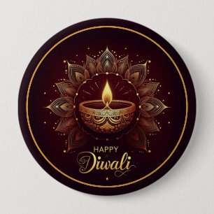 Badge Rond 10 Cm Diya Radiance – Mandala de Lumière