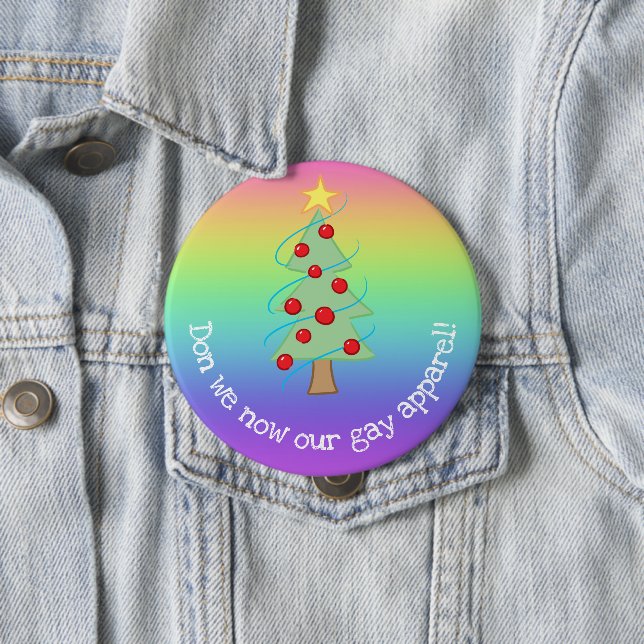Badge Rond 10 Cm Don We Now Our Gay Apparel Rainbow Button (En situation)