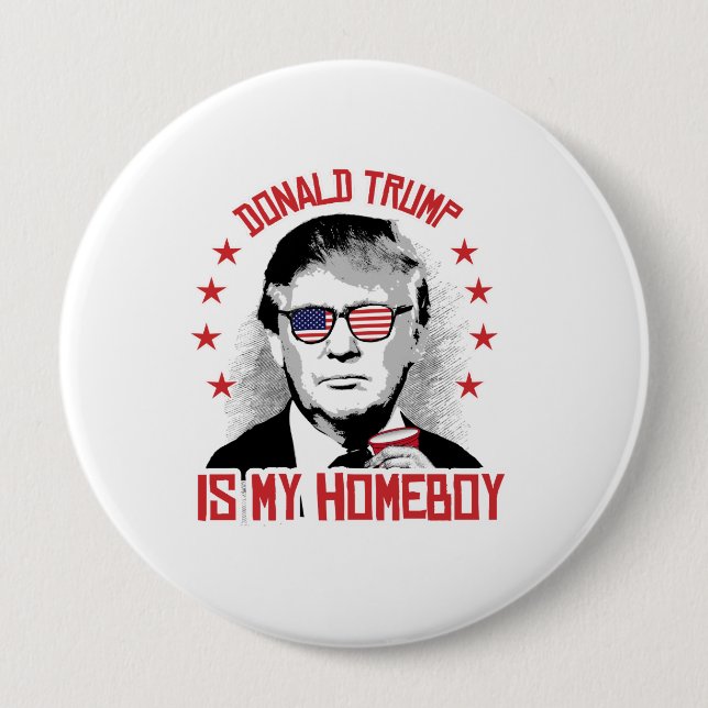 Badge Rond 10 Cm Donald Trump est mon héros (Devant)
