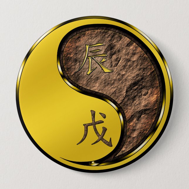 Badge Rond 10 Cm Dragon de Terre (Devant)