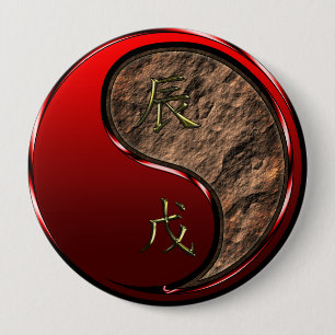 Badge Rond 10 Cm Dragon de Terre
