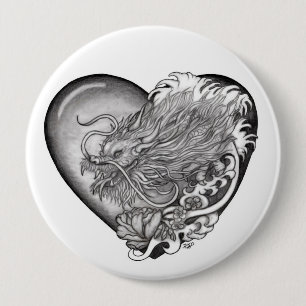 Badge Rond 10 Cm Dragon Heart