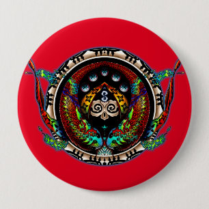 Badge Rond 10 Cm Dragon Twins