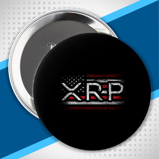 Badge Rond 10 Cm Drapeau américain XRP Crypto Devise Cryptomonnaie (Créateur téléchargé)