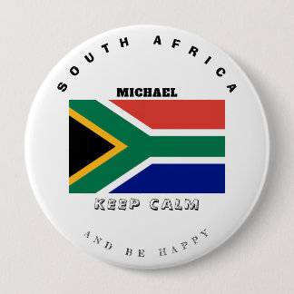 Badge Rond 10 Cm Drapeau Calme & Afrique du Sud