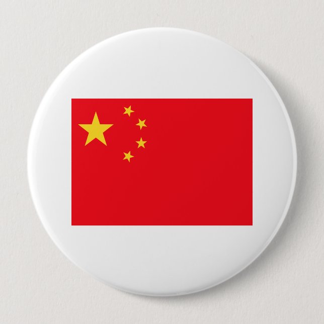 Badge Rond 10 Cm Drapeau chinois (Devant)