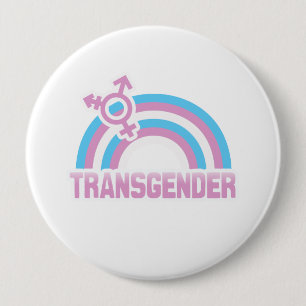 BADGE ROND 10 CM DRAPEAU D'ARC-EN-CIEL DE TRANSSEXUEL