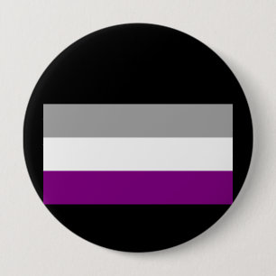 BADGE ROND 10 CM DRAPEAU DE FIERTÉ ASEXUEL OFFICIEL