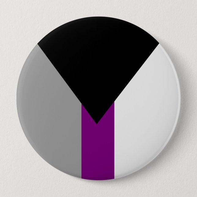 Badge Rond 10 Cm Drapeau de fierté demisexuel (Devant)