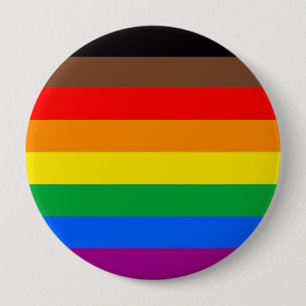 Badge Rond 10 Cm Drapeau de la fierté LGBTQ (8 bandes)