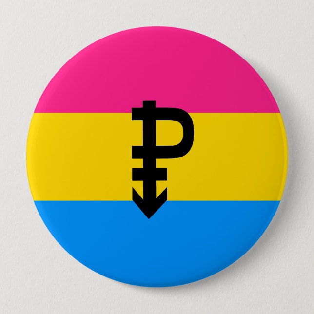 Badge Rond 10 Cm Drapeau de la fierté Pansexual (Devant)