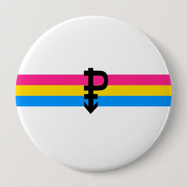 Badge Rond 10 Cm Drapeau de la fierté Pansexual (Devant)