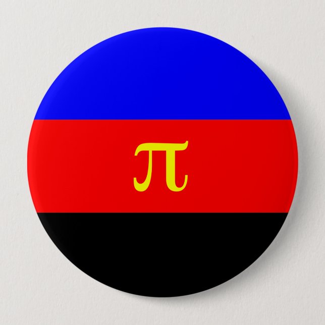 Badge Rond 10 Cm Drapeau de la Fierté polyamérale (Devant)