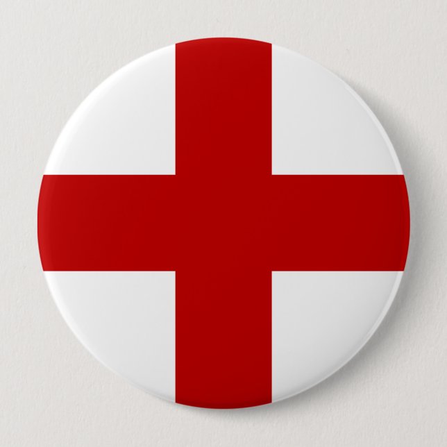 Badge Rond 10 Cm Drapeau de l'Angleterre ou croix de Saint-Georges (Devant)