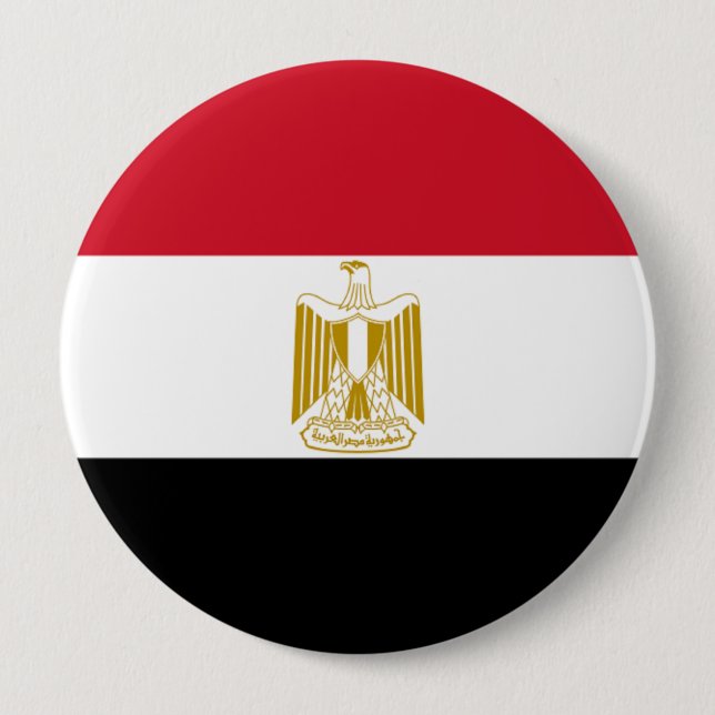 Badge Rond 10 Cm Drapeau de l'Égypte (Devant)