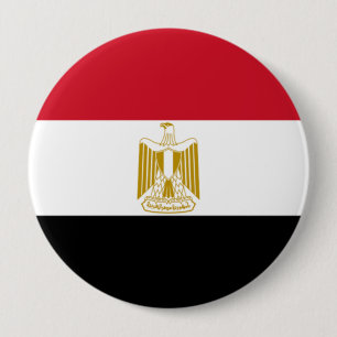 Badge Rond 10 Cm Drapeau de l'Égypte