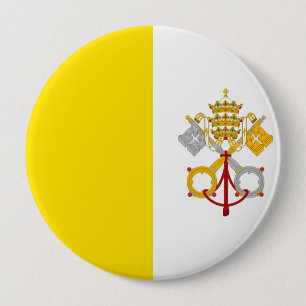Badge Rond 10 Cm Drapeau de Ville du Vatican