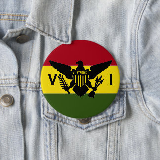 Badge Rond 10 Cm Drapeau des îles Vierges américaines - VI STRONG