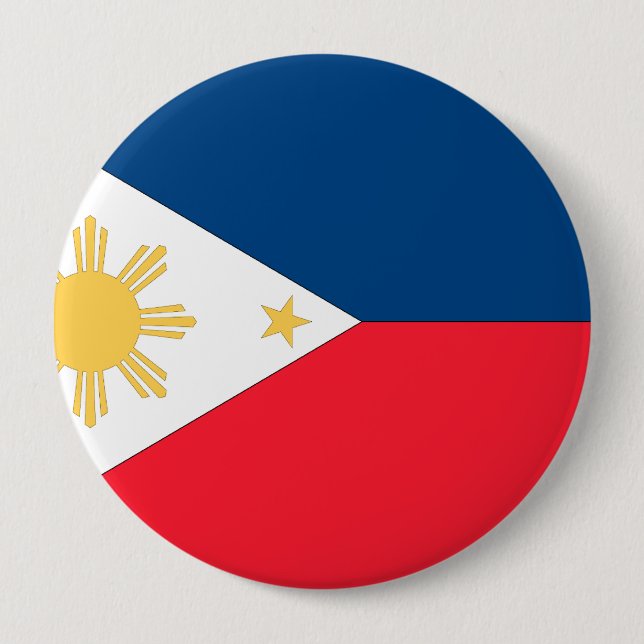 Badge Rond 10 Cm Drapeau des Philippines (Devant)