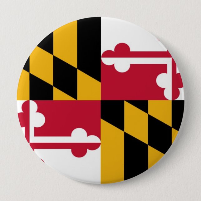 Badge Rond 10 Cm Drapeau d'état du Maryland (Devant)